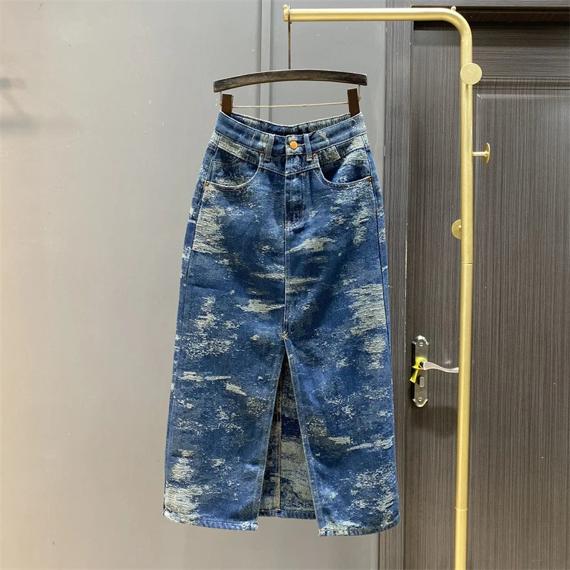 Street Style Denim Skirt  Edgy Mini Jean Skirt for Women