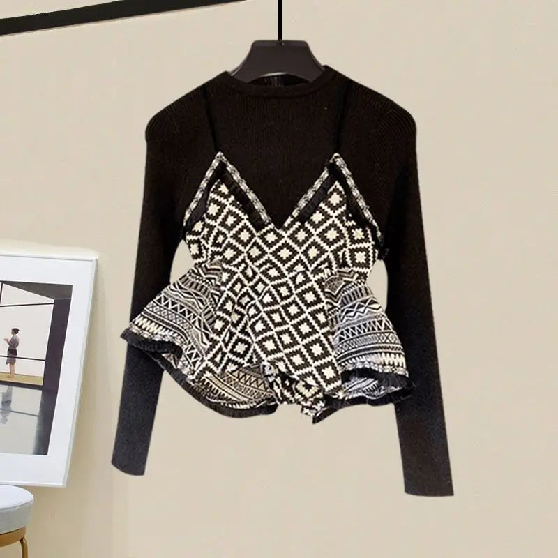 Elegant Mid-Calf Dress & Elastic Waist Pants