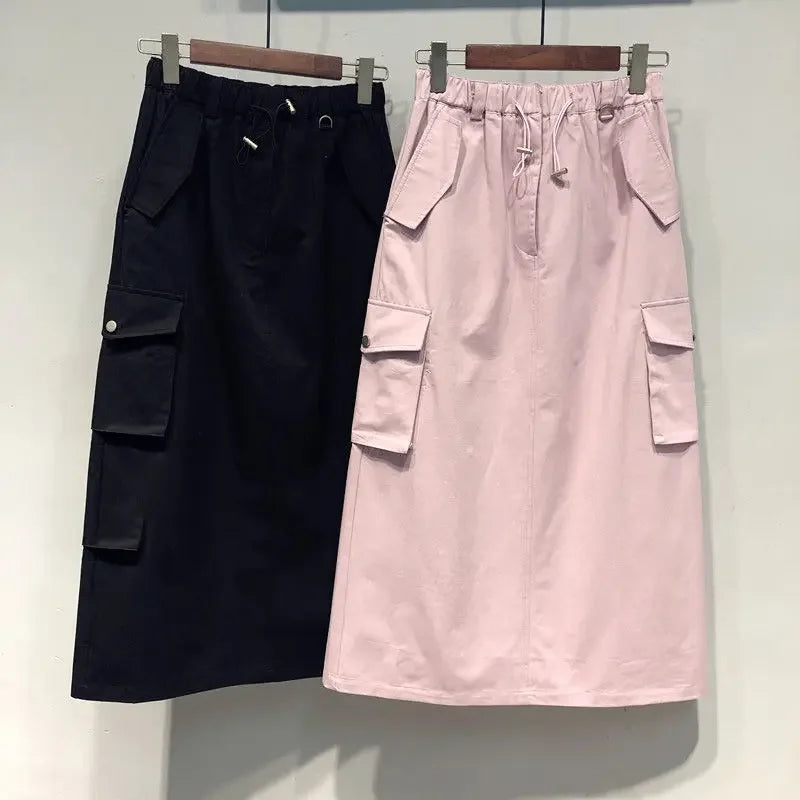 Elastic Waist Cargo Skirt| Casual Utility Women¡¯s Skirt