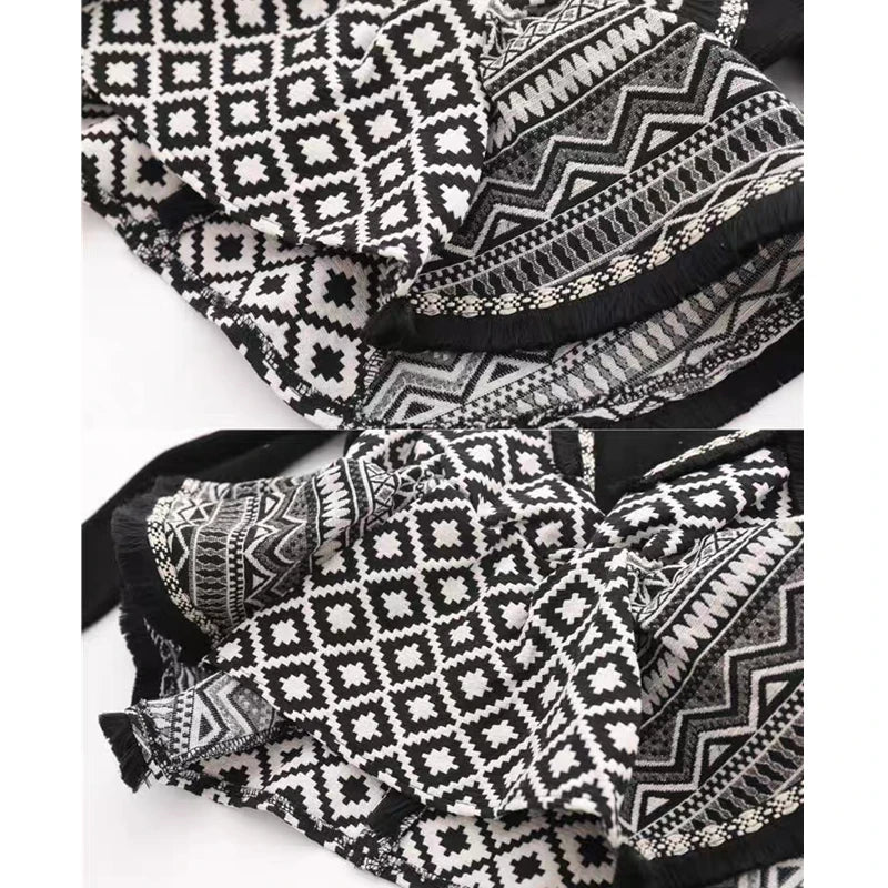 Elegant Mid-Calf Dress & Elastic Waist Pants