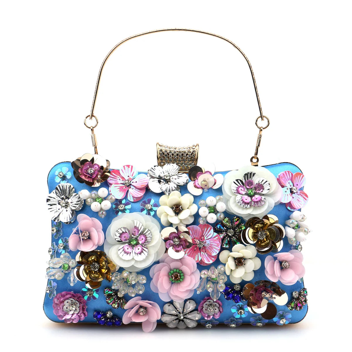 Diamonds Floral Embroidery HandBag