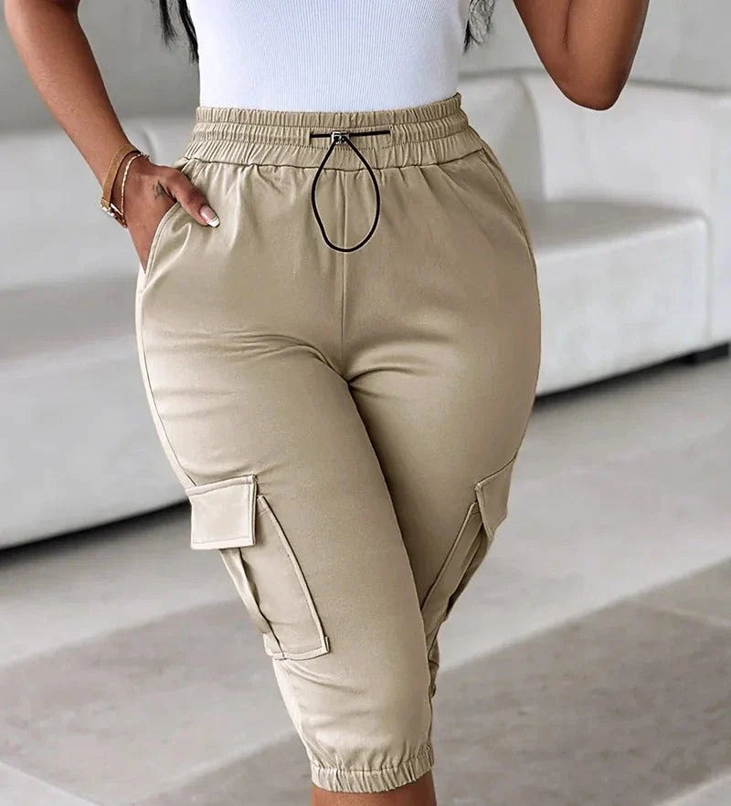 Capri Solid Cargo Pants |Casual & Functional Everyday Pants