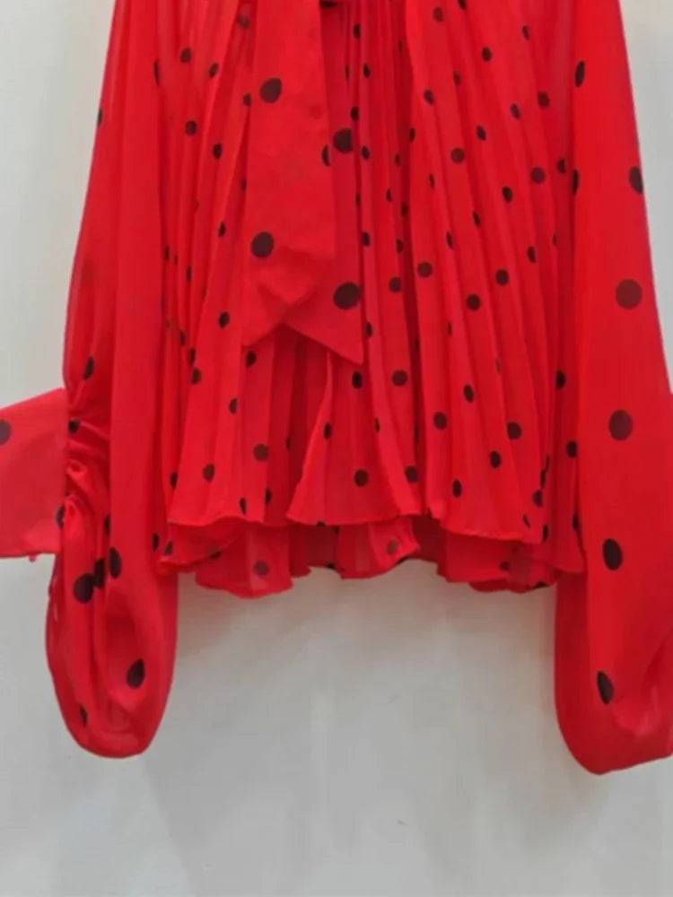 Lightweight Elegant Polka Dot Chiffon Blouse
