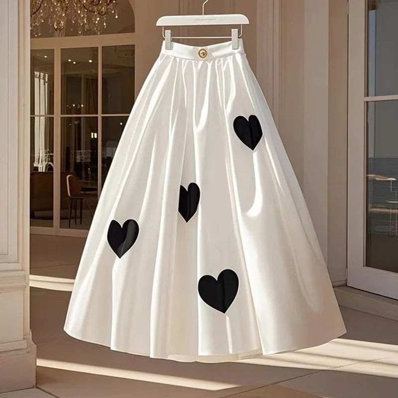 Sweetheart High Waist White Skirt