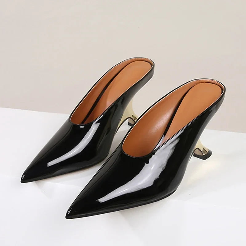 Pointed Toe Wedge Mules