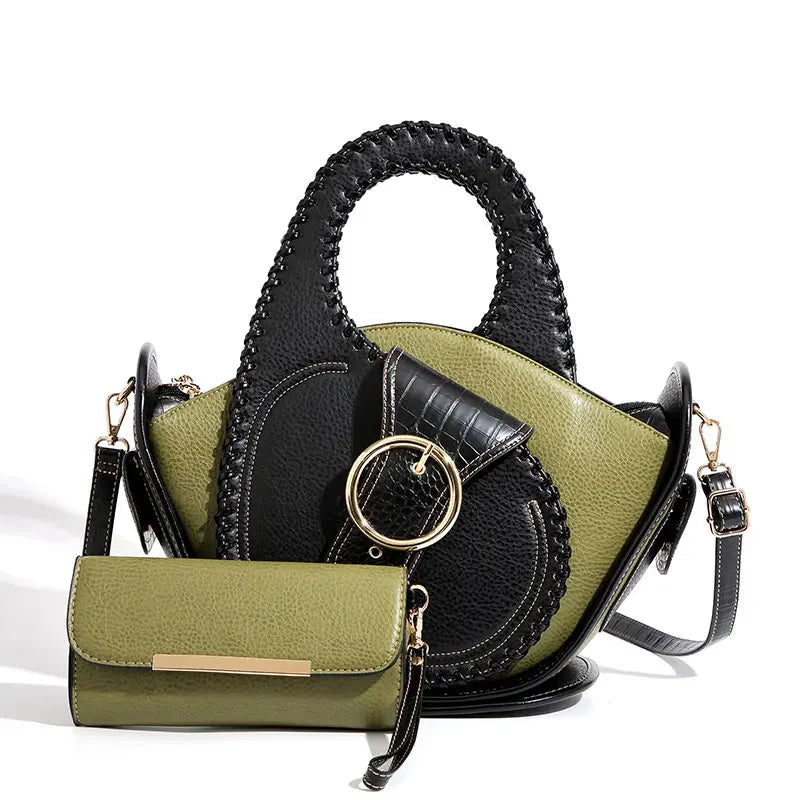 Leather Shell Designer Handbag