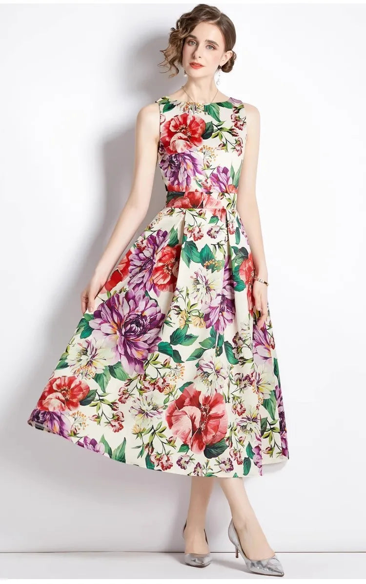Vestidos Floral Printed Midi Dress