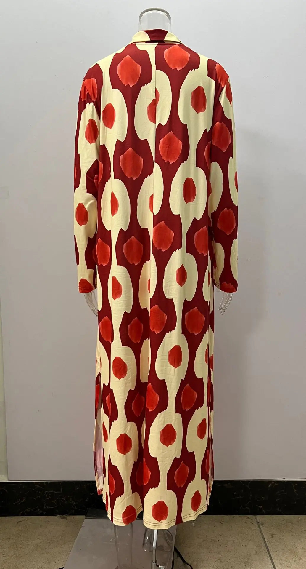 Casual Geometric Print V-Neck Maxi Dress for Women