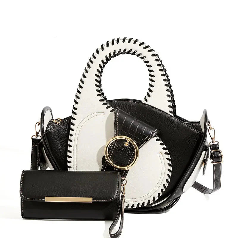 Leather Shell Designer Handbag