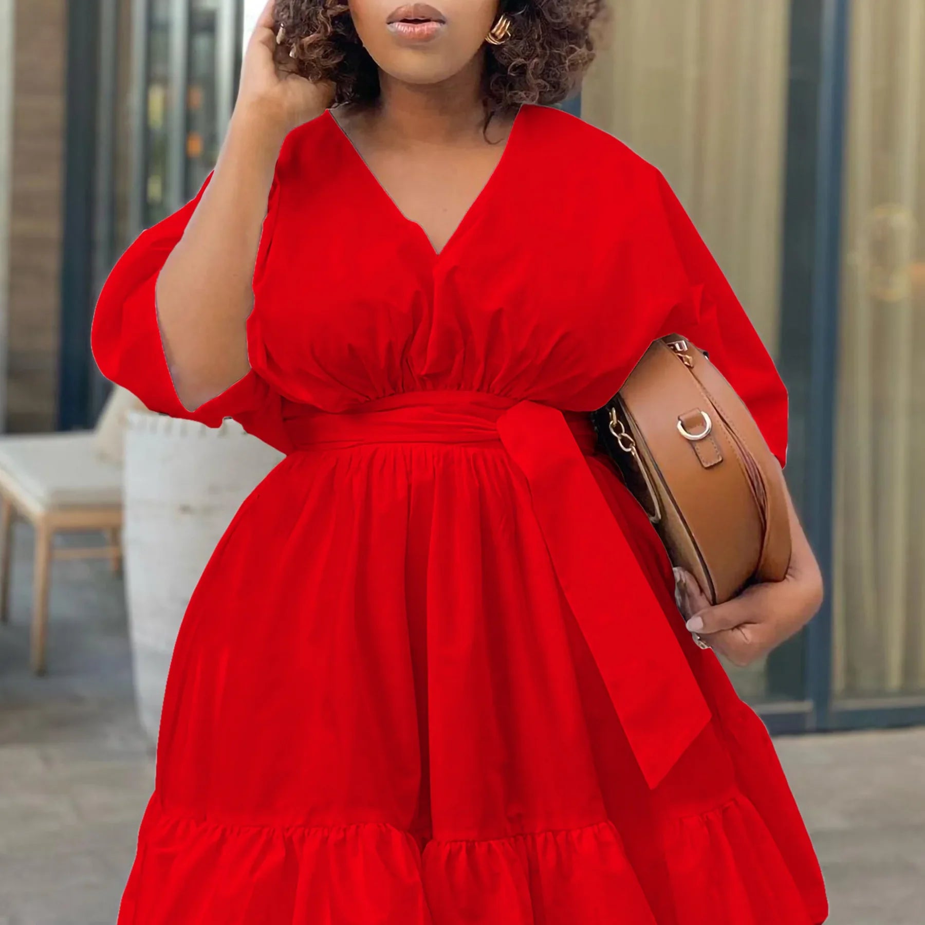Elegant Tiered Ruffled Midi Dress