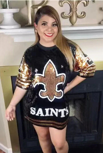 Saints Sequin Fan Tee