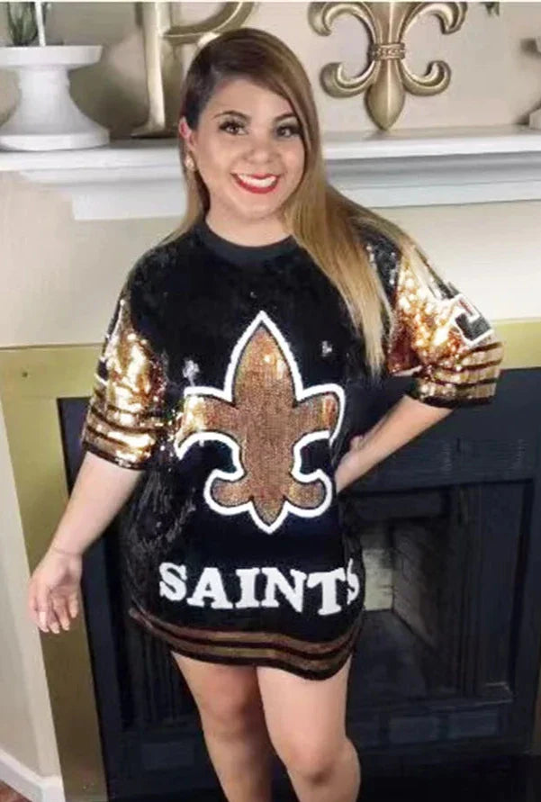 Saints Sequin Fan Tee