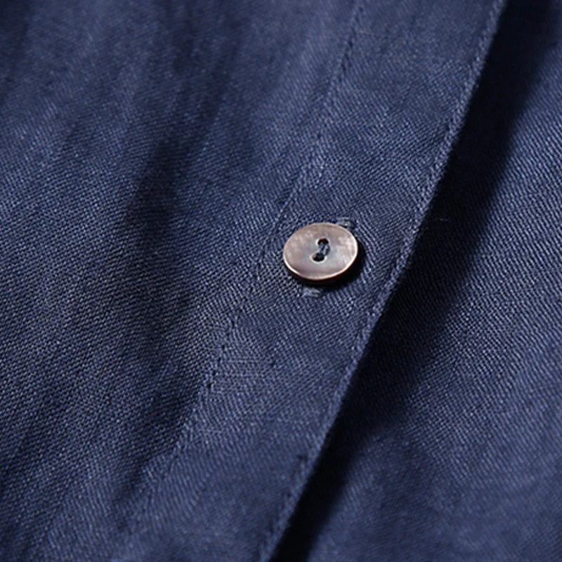 Casual Long Dress with Turn-Down Collar