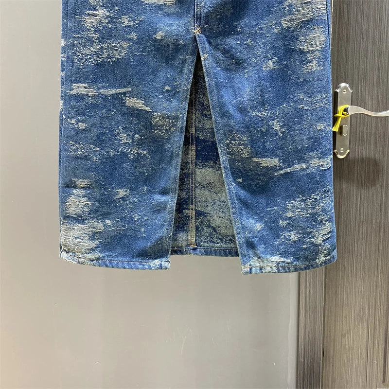 Street Style Denim Skirt  Edgy Mini Jean Skirt for Women