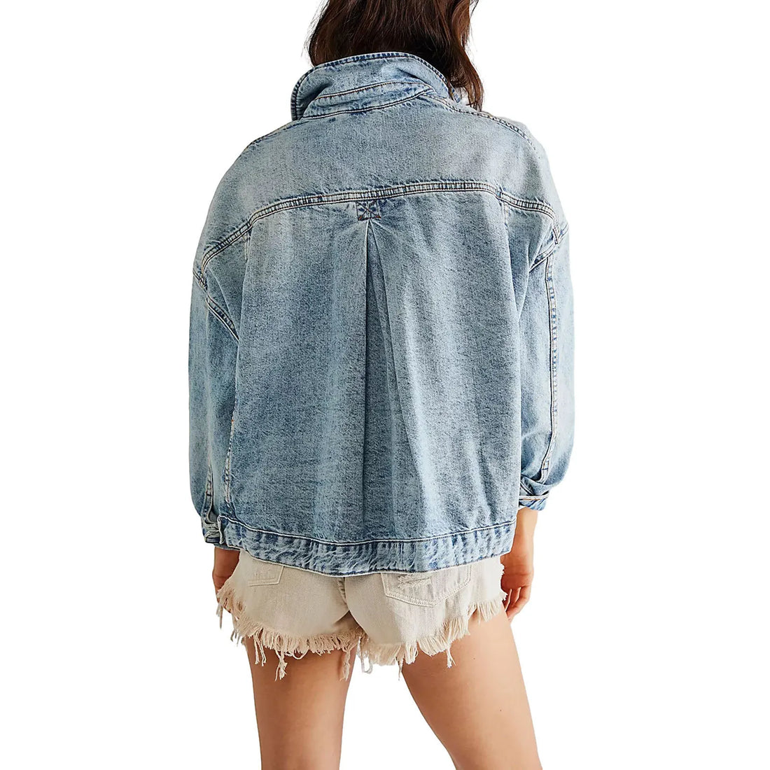 Classic Pleated Denim Jacket