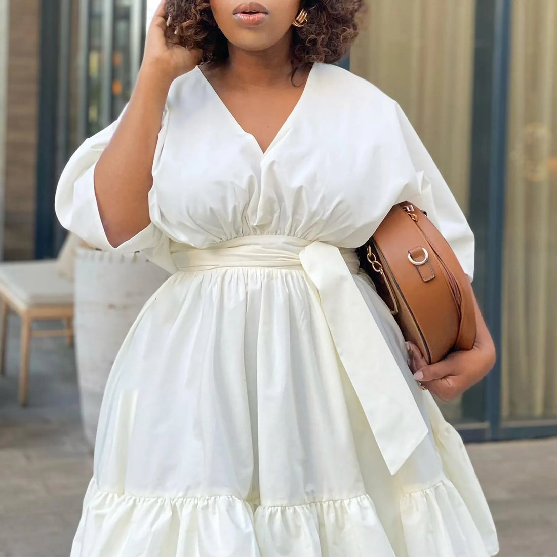 Elegant Tiered Ruffled Midi Dress