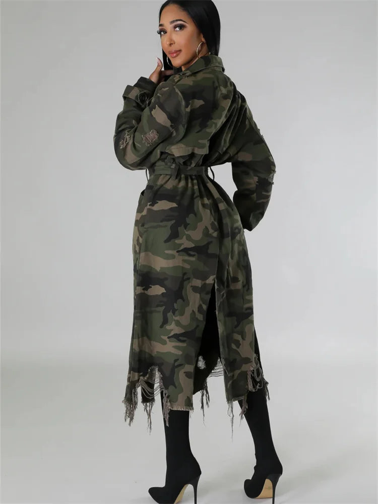 Camouflage Trench Coat| Stylish Women¡¯s Outerwear