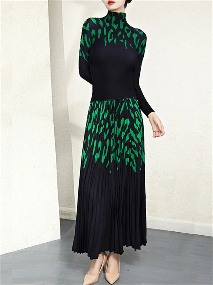 Elaine Turtleneck Printed Stretch Dress