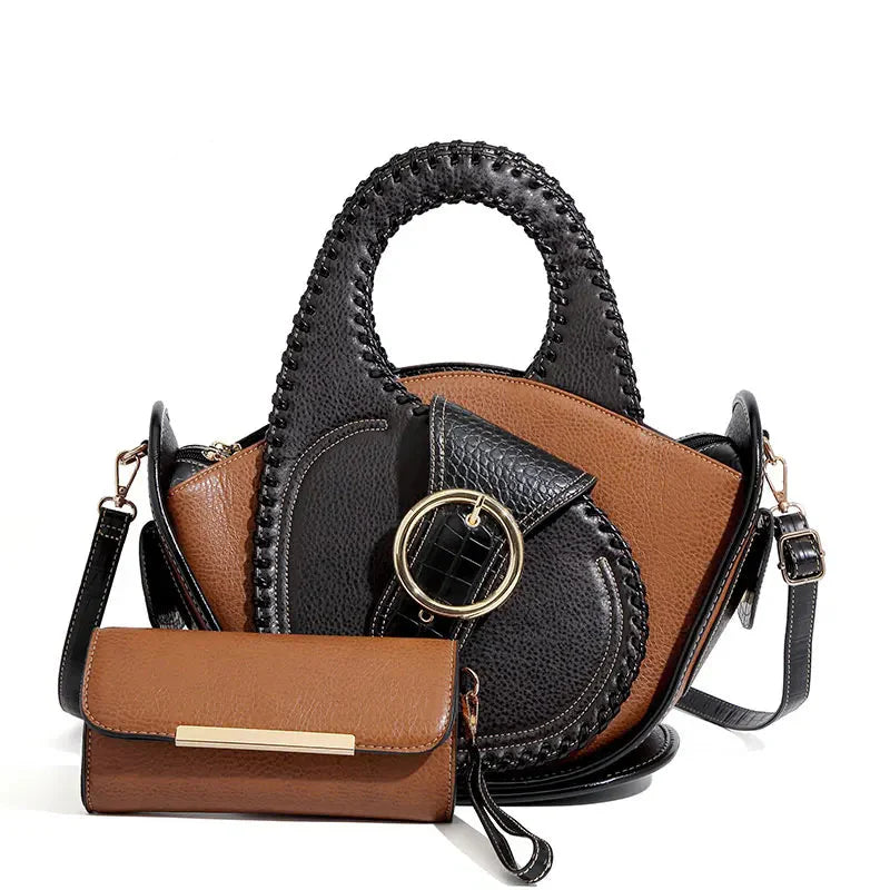 Leather Shell Designer Handbag
