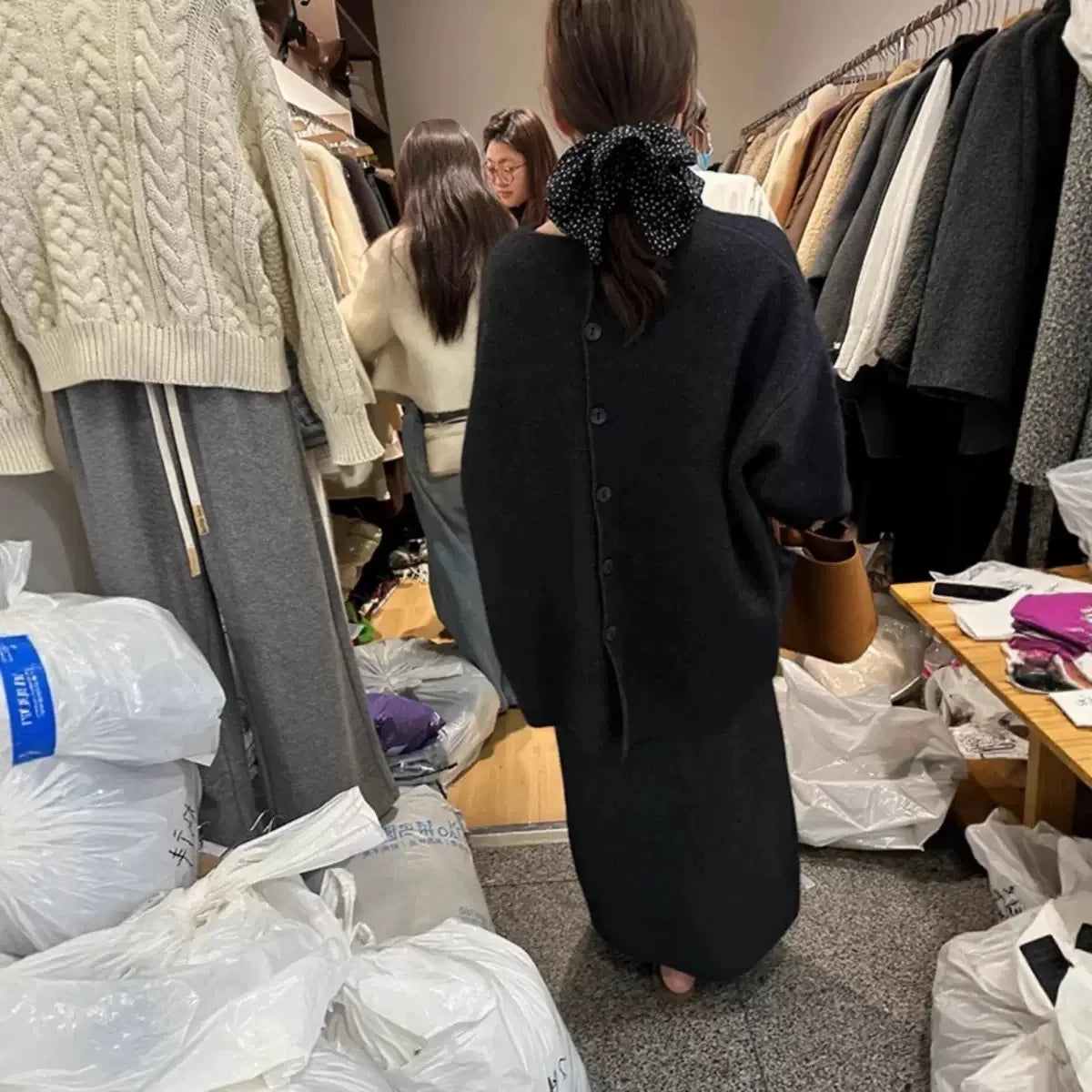 Two-Piece Set - Chic Knitted Sweater & Skirt Set