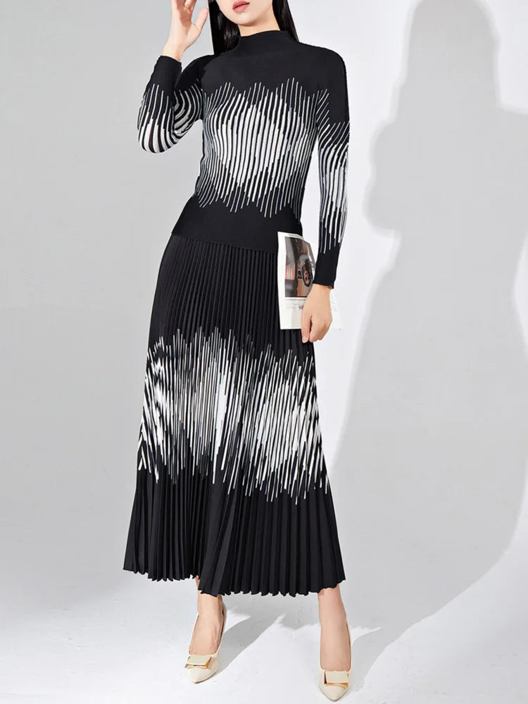 Lanrem Striped Pleated Two-Piece Set