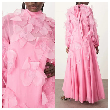 Exquisite Hot Pink Chiffon Evening Dress