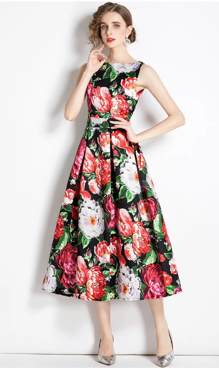 Vestidos Floral Printed Midi Dress