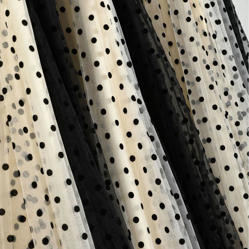 Midi & Ankle-Length Tulle Polka Dot Skirt