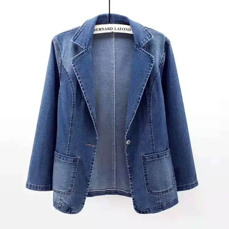 Slim Fit Denim Blazer