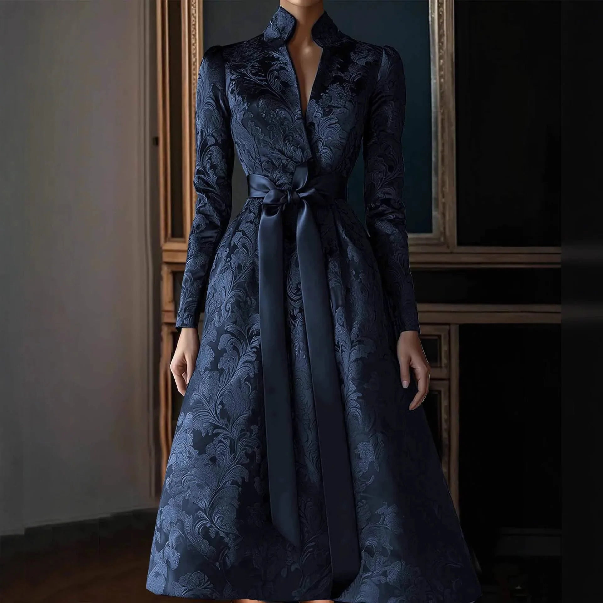 Printed Pleated Maxi Dress