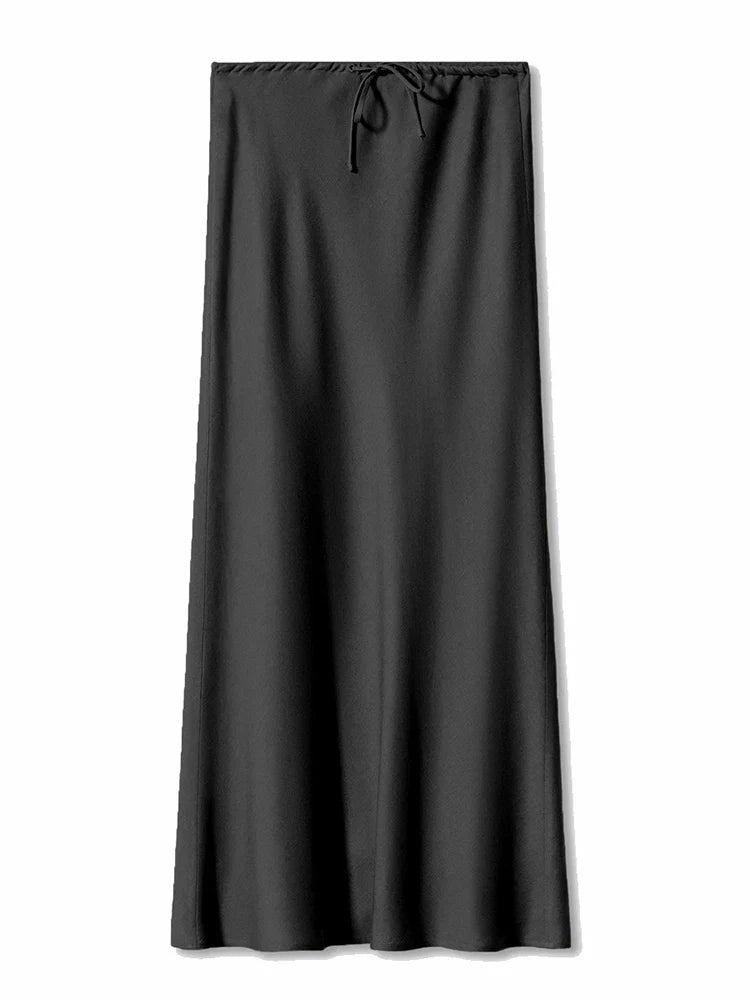 High Waist Long Satin Skirt| Elegant Ankle-Length Women¡¯s Skirt