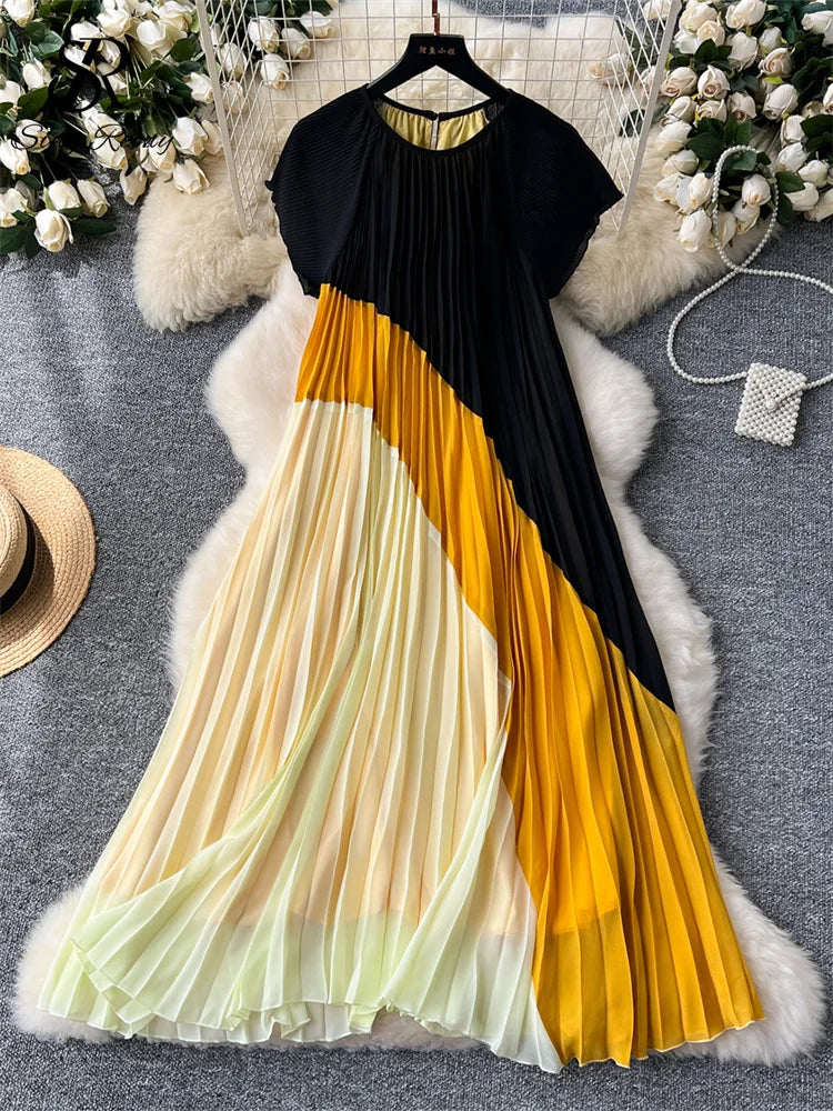 Retro Chiffon Floor-Length Dress