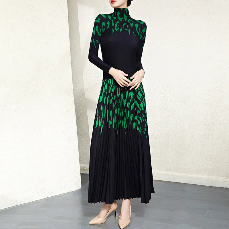 Elaine Turtleneck Printed Stretch Dress