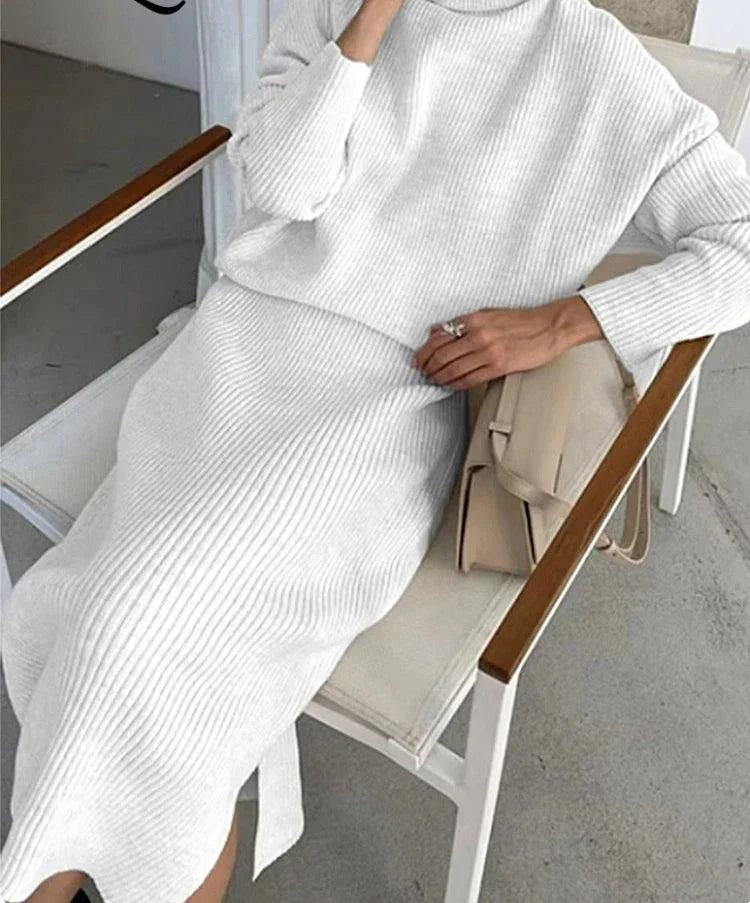 Cozy Knitted Turtleneck Sweater Dress