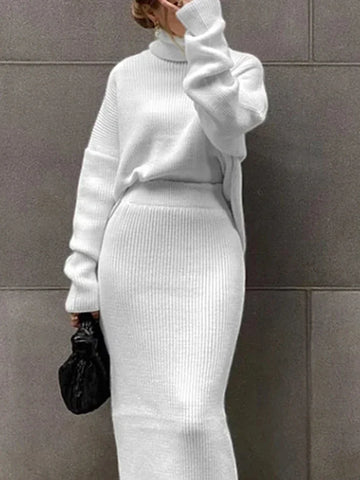Cozy Knitted Turtleneck Sweater Dress